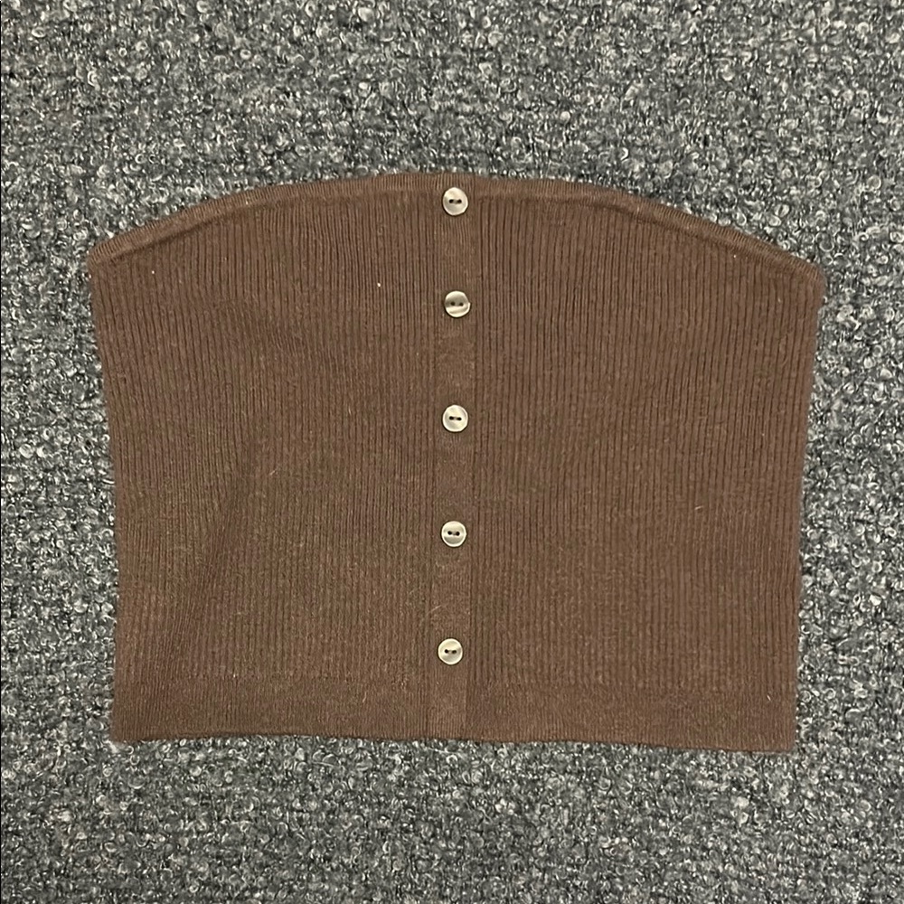 American Eagle Outfitters Chocolate Brown Knit Tube Top